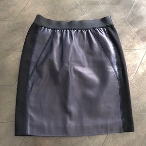 Sandro Navy/Black Leather Skirt
